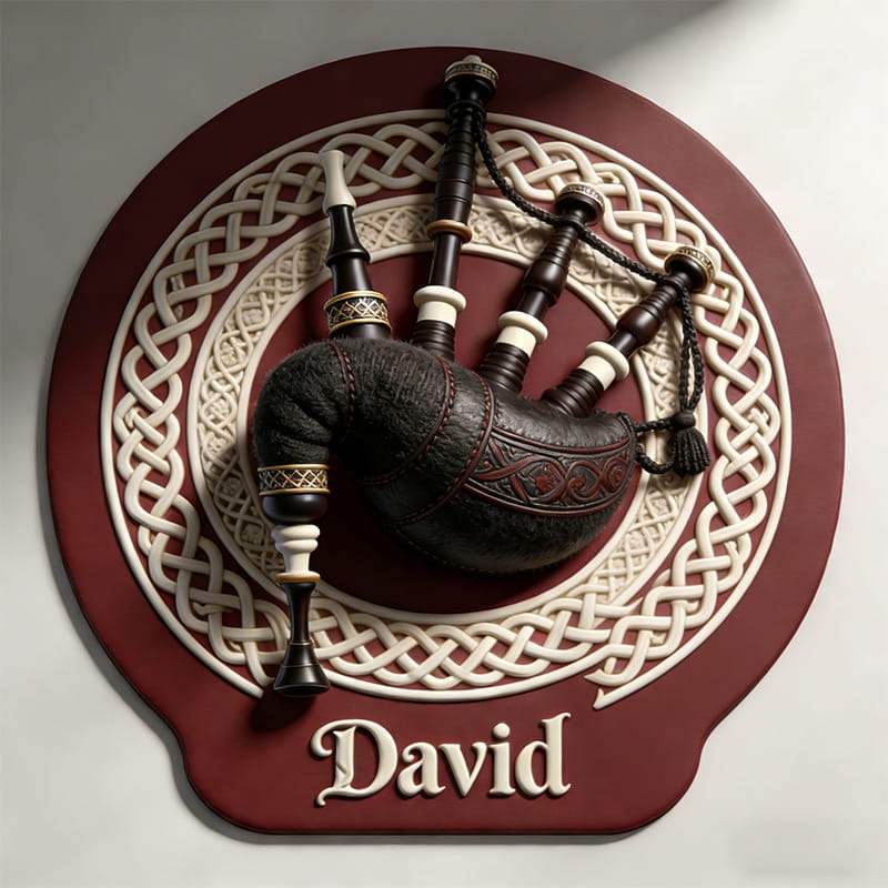 Personalized Bagpipe-Themed Mousepads Custom Work or Gaming Desk Mat Gift for Music Lover for Birthday Holiday