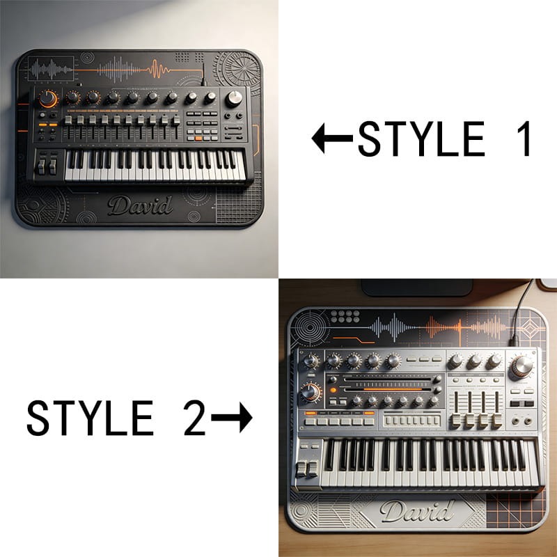 Personalized Synthesizer Themed Mousepads Custom Work or Gaming Desk Mat Gift for Music Lover for Music Studio