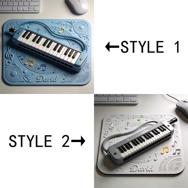 Personalized Harmonica Themed Mousepads Custom Work or Gaming Desk Mat Gift for Music Lover for Music Studio