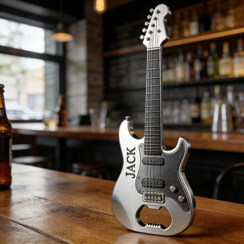 Personalized Electric Guitar Shaped Bottle Opener with Name Concert Celebrations Birthdays Holiday Parties Gift for Guitarists Band Members Music Lovers