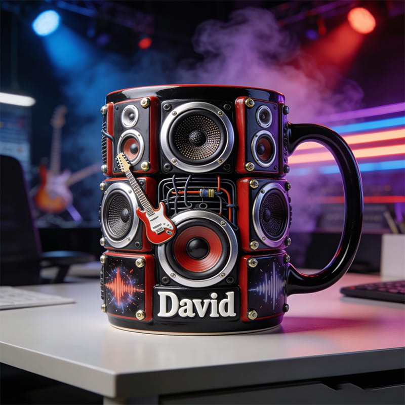 Personalized Microphone Themed Mug Custom Name and Style for Music Lovers Singer for Holiday Party Birthday