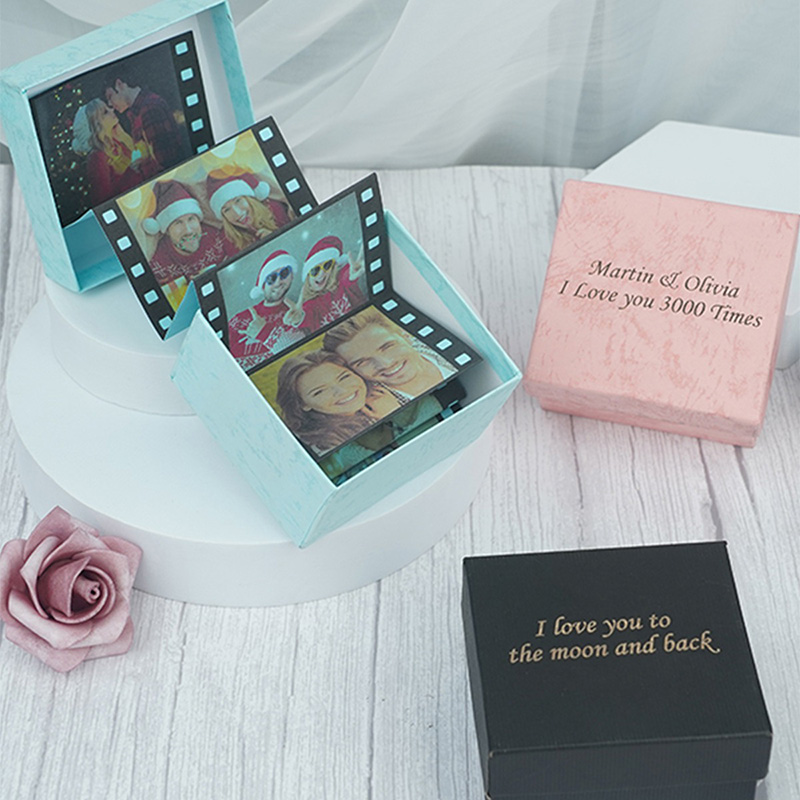 Personalized Film Photo Souvenir Box with Text Birthday Anniversary Gift for Family for Lover