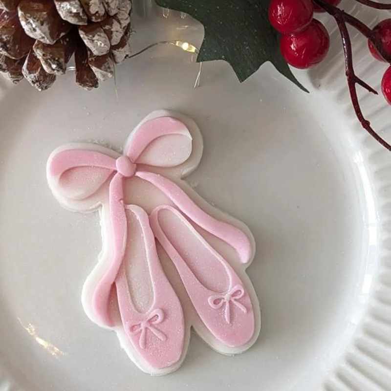 Personalized Ballet Shoes Cookie Cutter and 3D Layered Embosser Fondant Stamp for Holiday Dance Party Baking Tool for Dance Lovers for Her