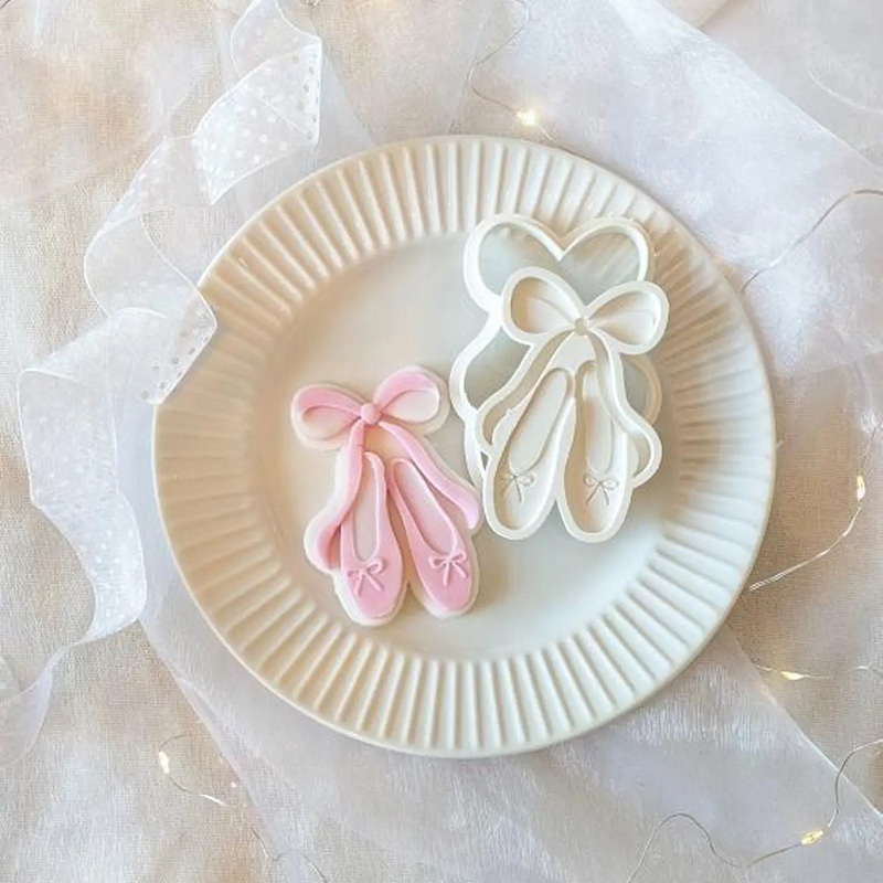 Personalized Ballet Shoes Cookie Cutter and 3D Layered Embosser Fondant Stamp for Holiday Dance Party Baking Tool for Dance Lovers for Her