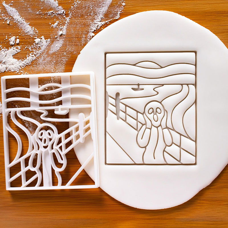 Personalized The Scream Cookie Cutter Biscuit Fondant Cutters Psychological Expressionist Art Gift for Art Lovers Painting Enthusiasts