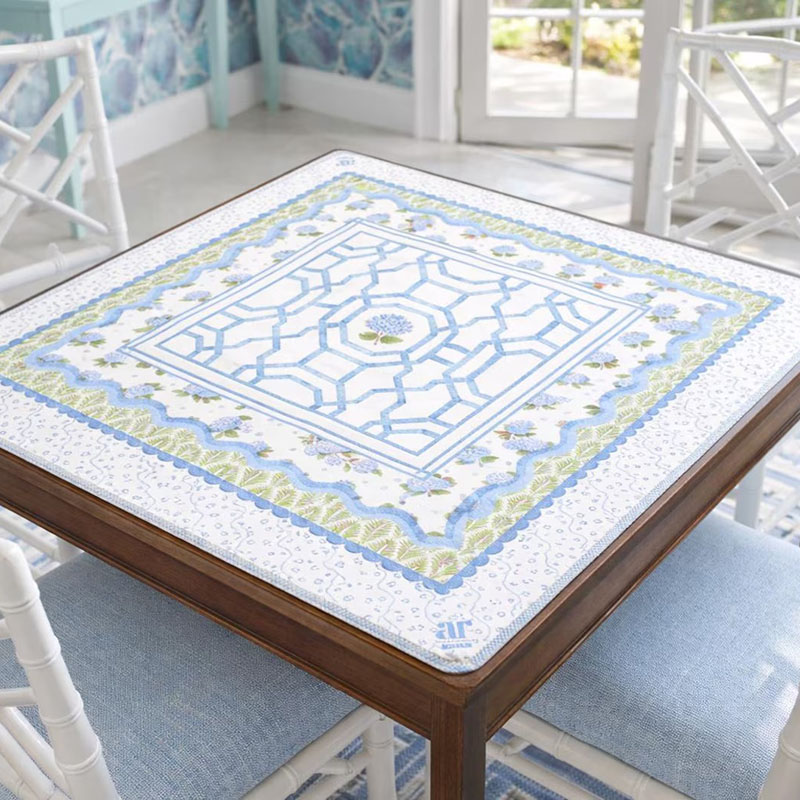Personalized Hamptons Hydrangea Mahjong Mat Blue & White Mahjong Mat Coastal Mahjong Table Mat Grandmillennial Mahjong Decor House of Hydrangea for Mahjong Players