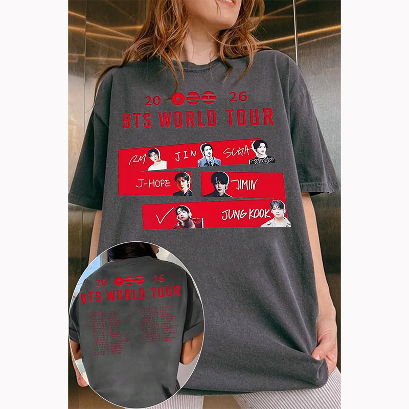 Personalized BTS Tour Shirt K-pop Fan Tee T-Shirt Gift for BTS ARMY for Concert