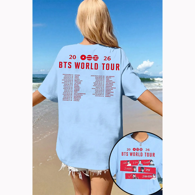 Personalized BTS Tour Shirt K-pop Fan Tee T-Shirt Gift for BTS ARMY for Concert
