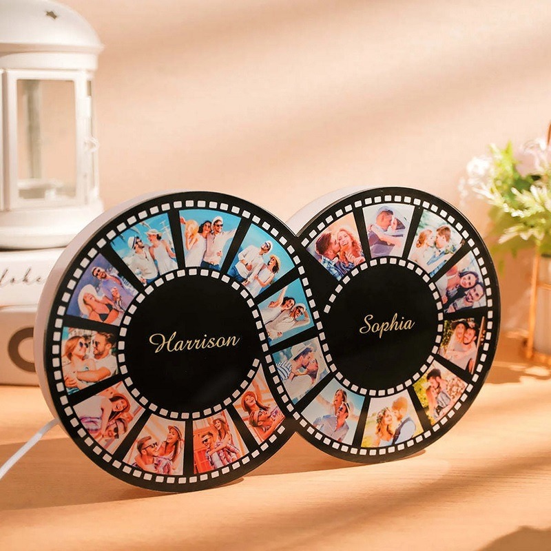 Personalized Retro Infinity Photo Film Night Light Perfect Gift for Couple Family for Movie Lovers Photography Lovers