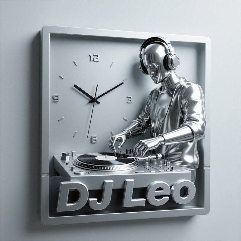 Personalized DJ-Themed Wall Clock Unique Custom Name and Style Gift for Music Lovers DJ Enthusiasts for Music Studio