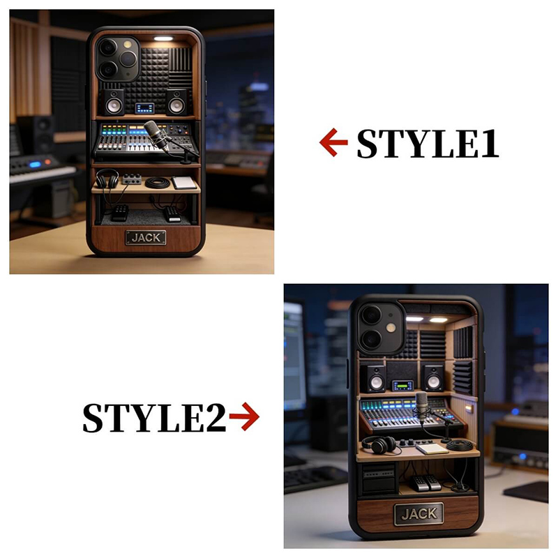 Personalized Recording Studio-Themed Phone Case Music Lover iPhone Case Music Gift for Birthday Holiday Party