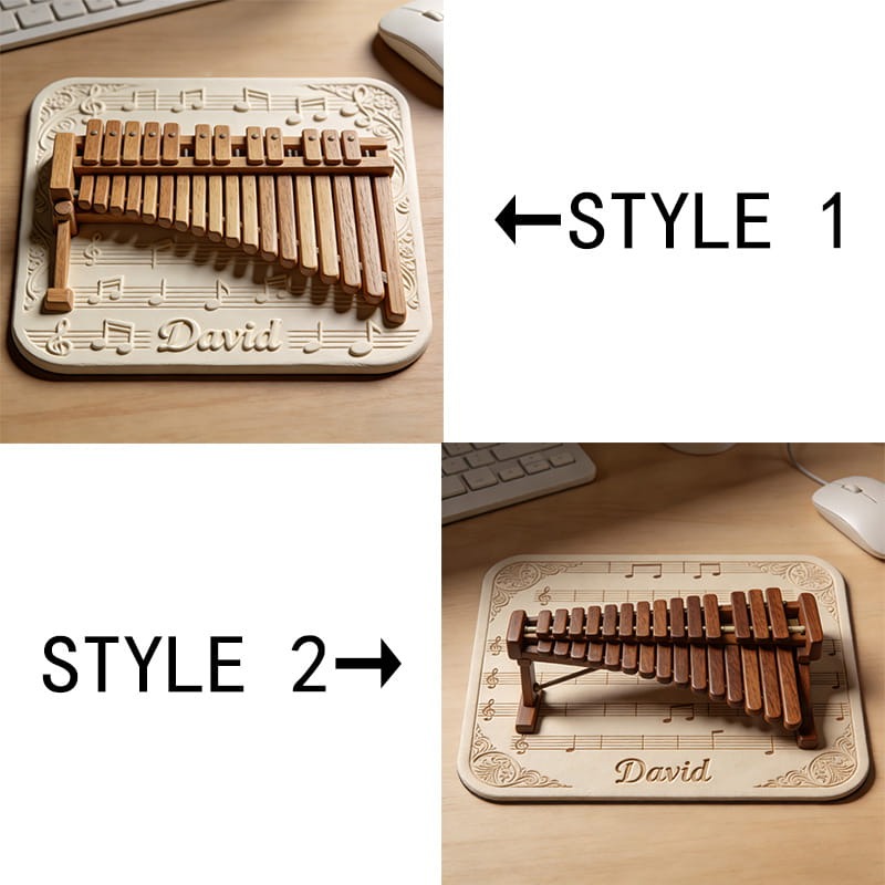 Personalized Xylophone Themed Mousepads Custom Work or Gaming Desk Mat Gift for Music Lover for Music Studio