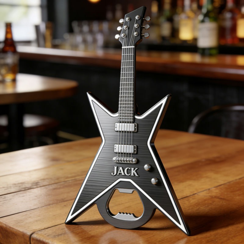 Personalized Electric Guitar Shaped Bottle Opener with Name Concert Celebrations Birthdays Holiday Parties Gift for Guitarists Band Members Music Lovers