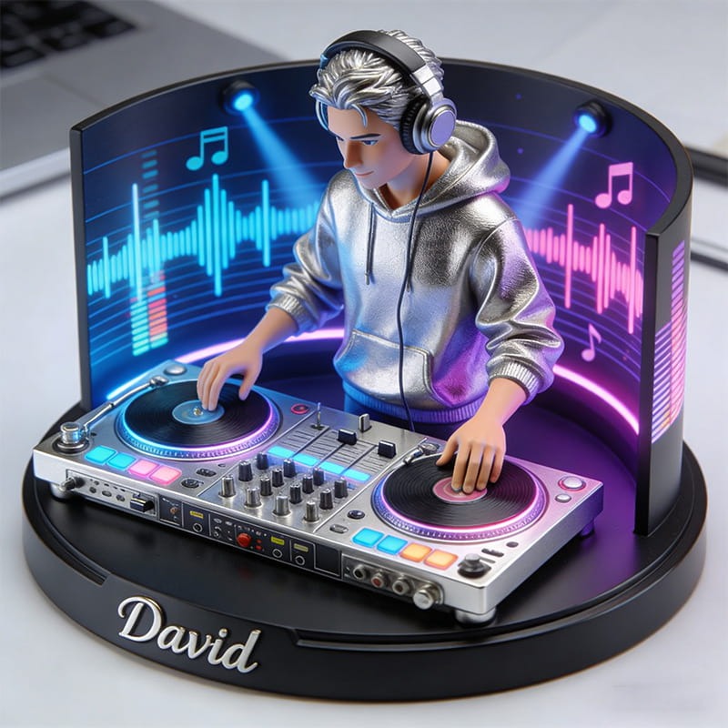 Personalized DJ Performance Themed Desktop Ornaments for Music Lovers Acrylic Plaque Gift for DJ Enthusiasts for Music Studio