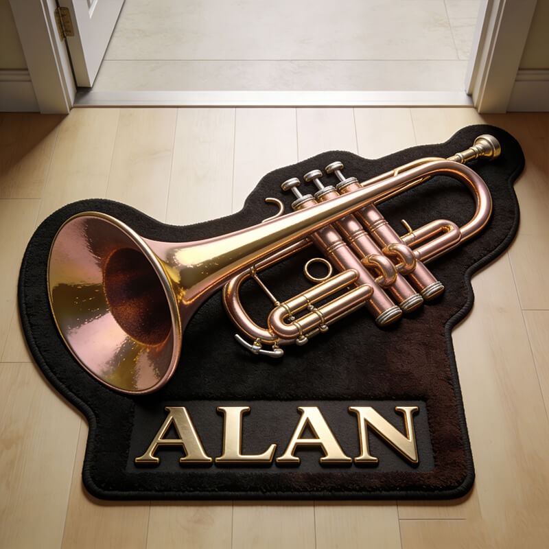 Personalized Small-Sized Themed Rug for Music Lovers Gift for Home and Music Studio