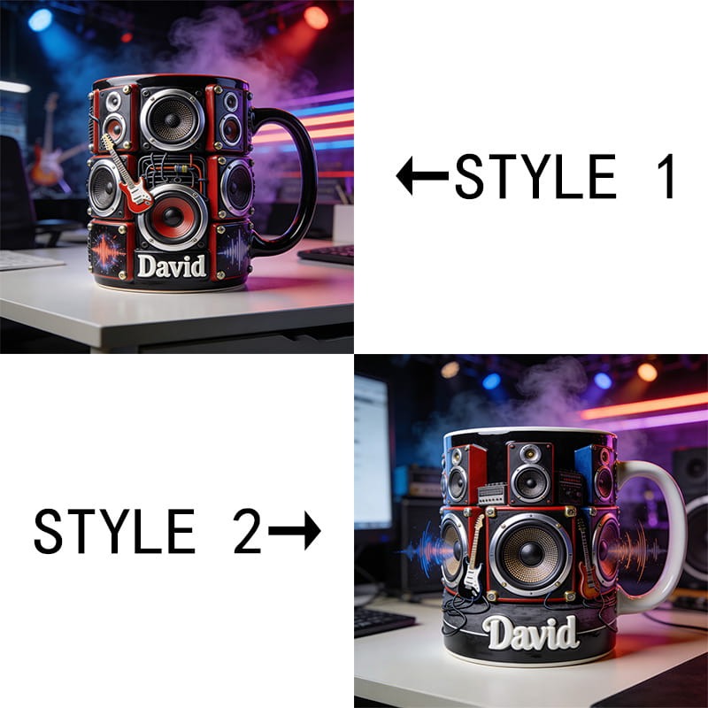 Personalized Microphone Themed Mug Custom Name and Style for Music Lovers Singer for Holiday Party Birthday