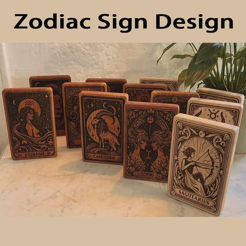 Personalized Zodiac Sign Bookend Pair of Two Bookends Spiritual Home Decor for Library Office or Home