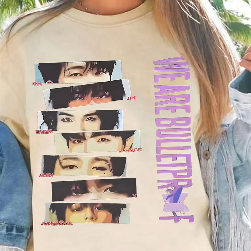 Personalized BTS Eyes Shirt K-pop Fan Tee T-Shirt Gift for BTS ARMY for Concert