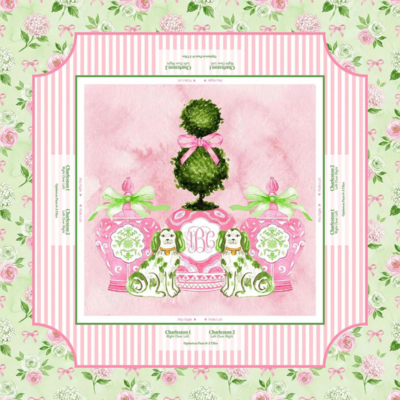 Personalized Large Monogrammed Mahjong Game Mat Table Cover Game Surface Travel Portable Playing for Game Night