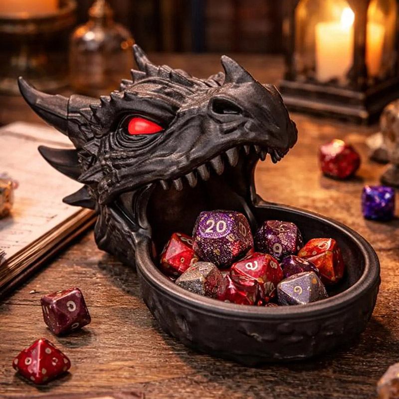 Personalized Dragon Dice Bowl Gothic DnD Dice Holder for DND Game Lovers for Game Night Party