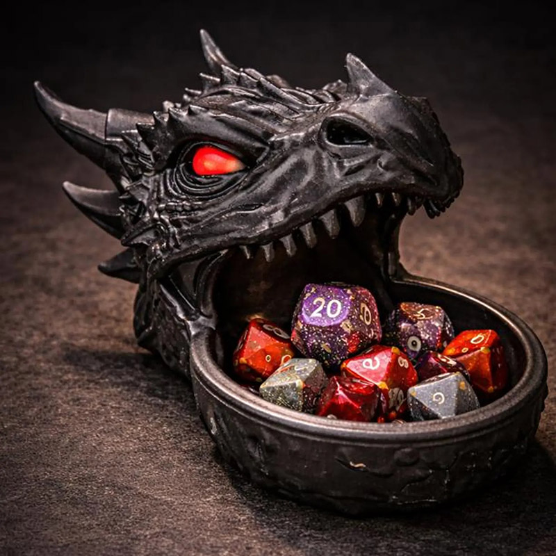 Personalized Dragon Dice Bowl Gothic DnD Dice Holder for DND Game Lovers for Game Night Party
