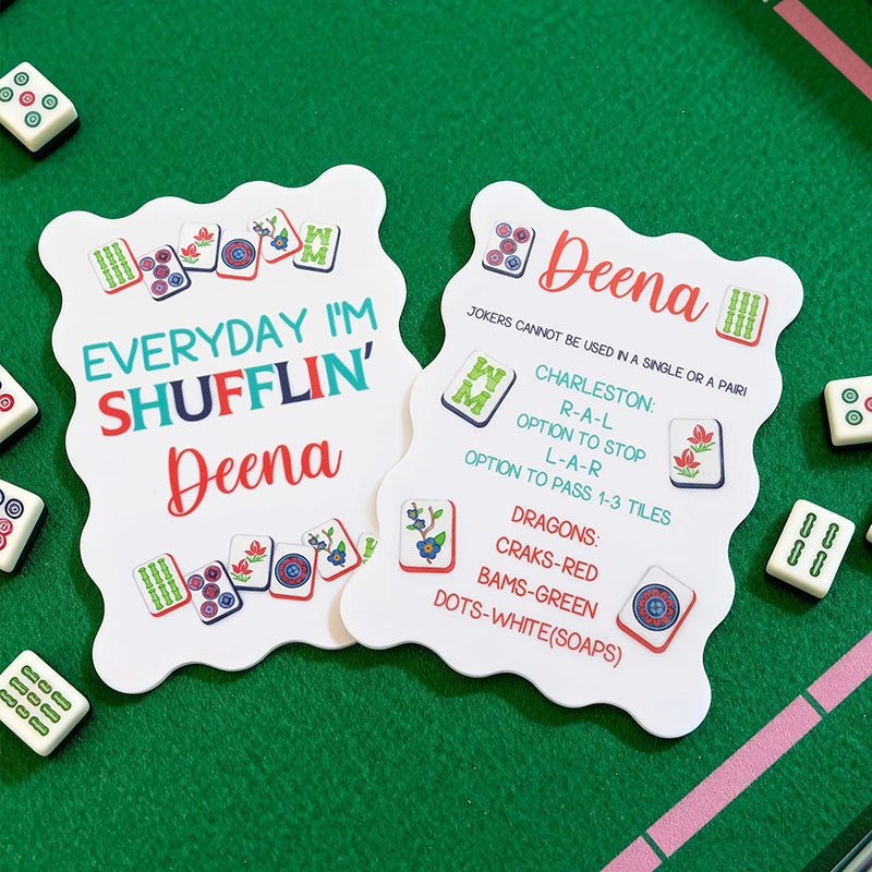 Personalized 3D-Printed Multicolor Mahjong Tile Mixer with Name Set of 2 Mahjong Accessories Mahjong Club Birthday Gift for Mahjong Player