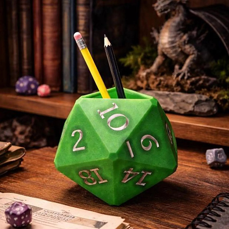 Personalized D20 Dice Pen Holder 3D Print DnD Desk Organizer for DND Game Lovers Magic Lovers