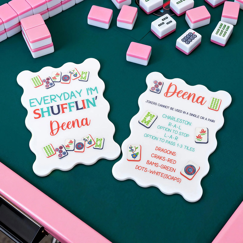 Personalized 3D-Printed Multicolor Mahjong Tile Mixer with Name Set of 2 Mahjong Accessories Mahjong Club Birthday Gift for Mahjong Player