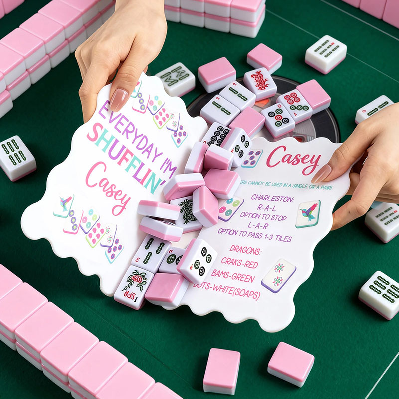 Personalized 3D-Printed Multicolor Mahjong Tile Mixer with Name Set of 2 Mahjong Accessories Mahjong Club Birthday Gift for Mahjong Player