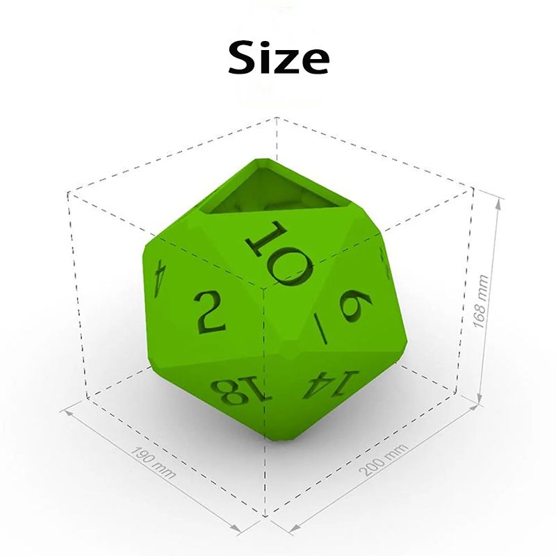 Personalized D20 Dice Pen Holder 3D Print DnD Desk Organizer for DND Game Lovers Magic Lovers