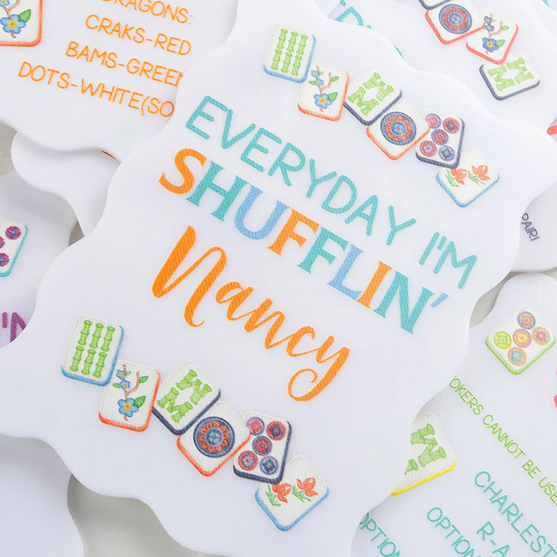 Personalized 3D-Printed Multicolor Mahjong Tile Mixer with Name Set of 2 Mahjong Accessories Mahjong Club Birthday Gift for Mahjong Player