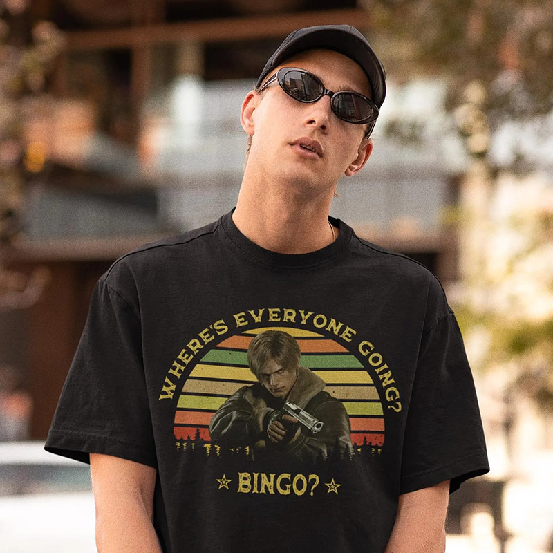 Personalized Leon Kennedy Bingo T-Shirt for Game Lovers Movie Lovers for Game Night Gamer Party