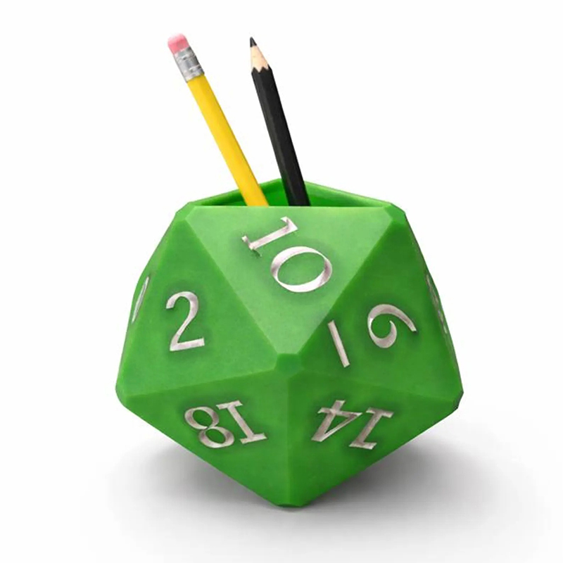 Personalized D20 Dice Pen Holder 3D Print DnD Desk Organizer for DND Game Lovers Magic Lovers
