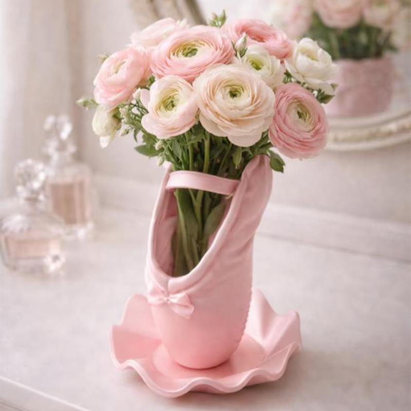 Personalized Multi-Color Ballet Shoe Vase 3D Printed Ballet Sculpture Flower Pot Gift for Ballet Enthusiasts for Her Kids