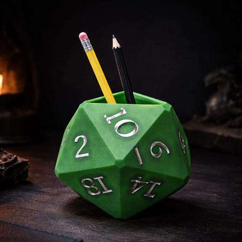 Personalized D20 Dice Pen Holder 3D Print DnD Desk Organizer for DND Game Lovers Magic Lovers