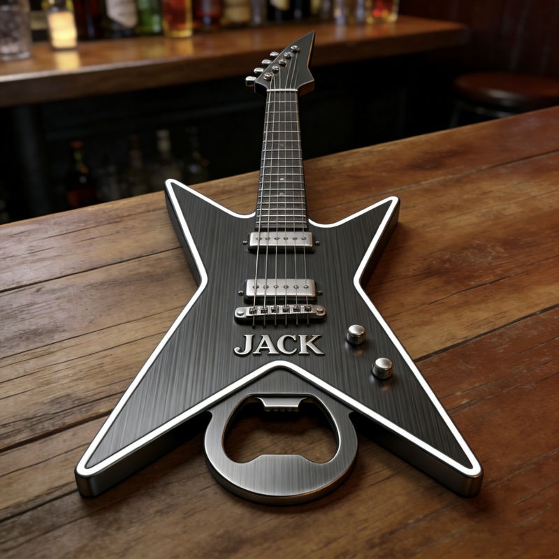 Personalized Electric Guitar Shaped Bottle Opener with Name Concert Celebrations Birthdays Holiday Parties Gift for Guitarists Band Members Music Lovers