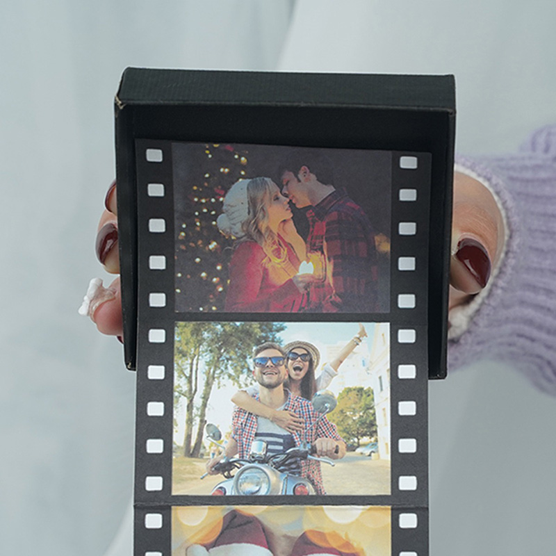 Personalized Film Photo Souvenir Box with Text Birthday Anniversary Gift for Family for Lover