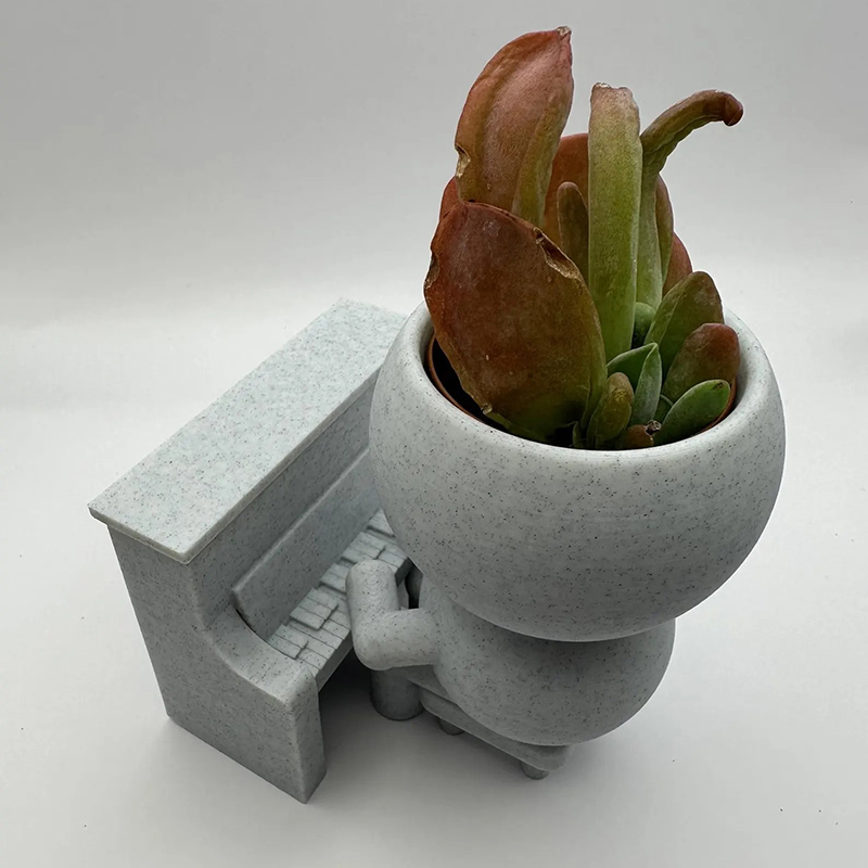 Personalized Pianist Planter Piano Playing Plant Pot 3D Printed Flower Pot Gift for Pianist Music Enthusiasts for Kids