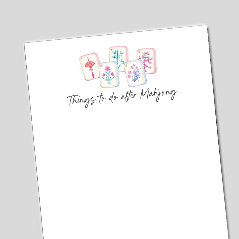 Personalized Mahjong Notepad Things to Do After Mahjong Pad for Mahjong Players Gift for Tile Game Lovers Funny Mahjong Themed Gift