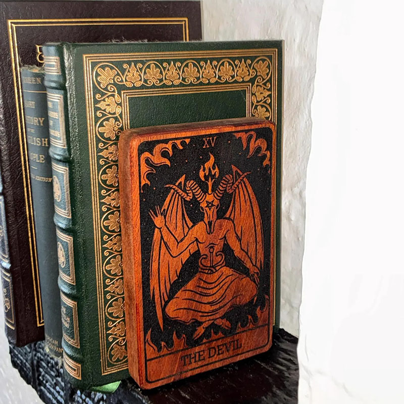 Personalized Tarot Card Bookend Pair of Two Bookends Dark Academia Decor Spiritual Home Decor for Witchy Library or Office