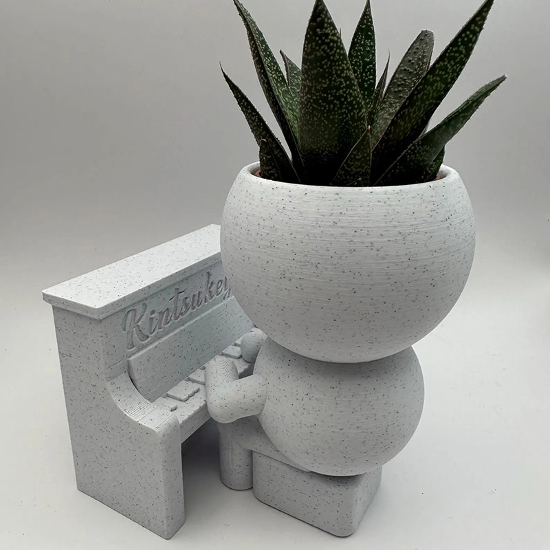 Personalized Pianist Planter Piano Playing Plant Pot 3D Printed Flower Pot Gift for Pianist Music Enthusiasts for Kids