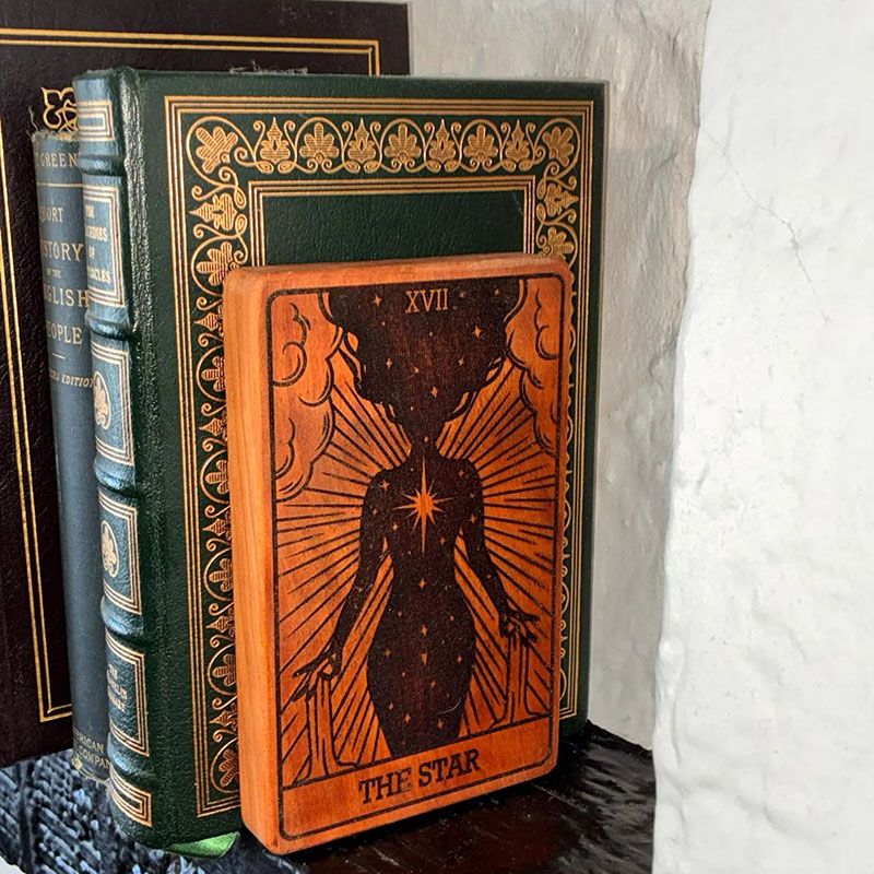 Personalized Tarot Card Bookend Pair of Two Bookends Dark Academia Decor Spiritual Home Decor for Witchy Library or Office