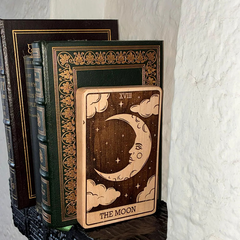 Personalized Tarot Card Bookend Pair of Two Bookends Dark Academia Decor Spiritual Home Decor for Witchy Library or Office