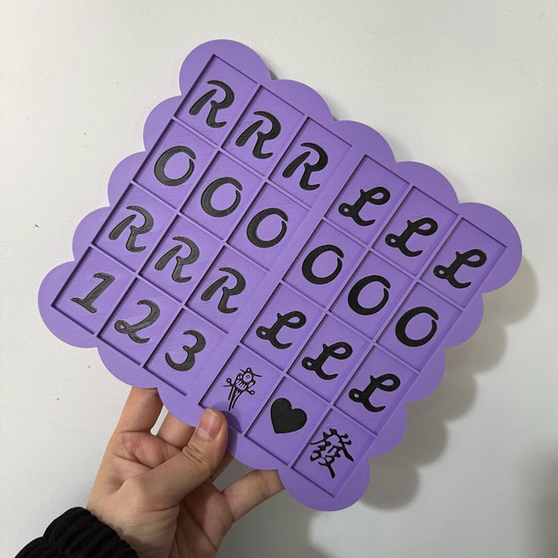 Personalized 3D Printed Mahjong Practice Board Scalloped Edge Tile Holder for Mahjong Players