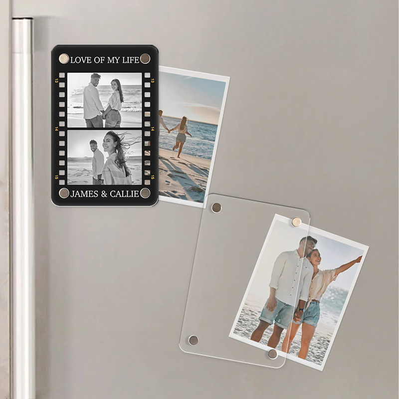 Personalized Film-Style Photo Frame Acrylic Car Visor Clip with Initals Name and Text Car Accessories Birthday Anniversary Gift for Family