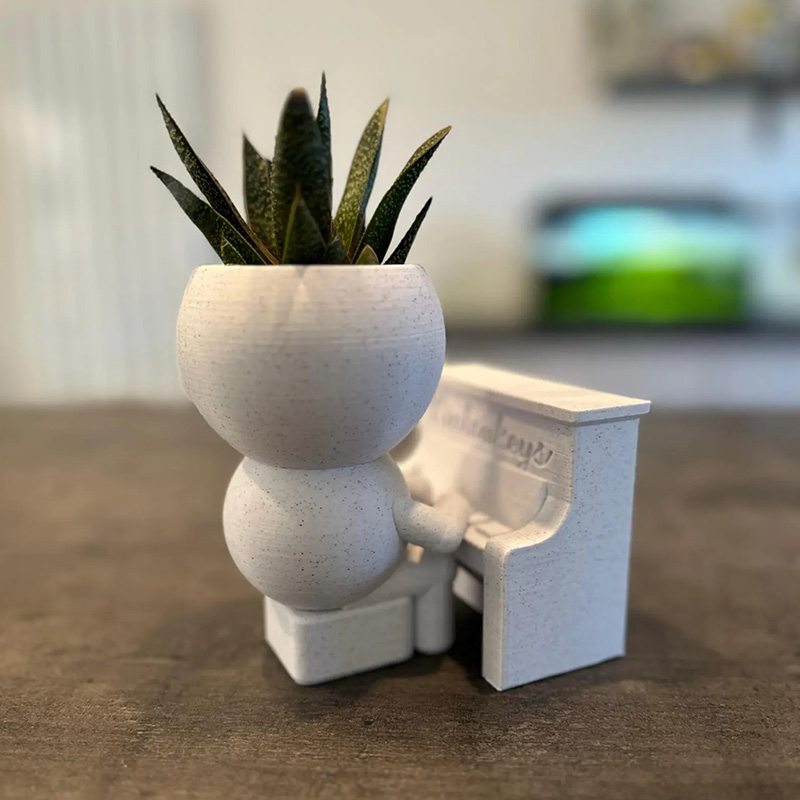 Personalized Pianist Planter Piano Playing Plant Pot 3D Printed Flower Pot Gift for Pianist Music Enthusiasts for Kids