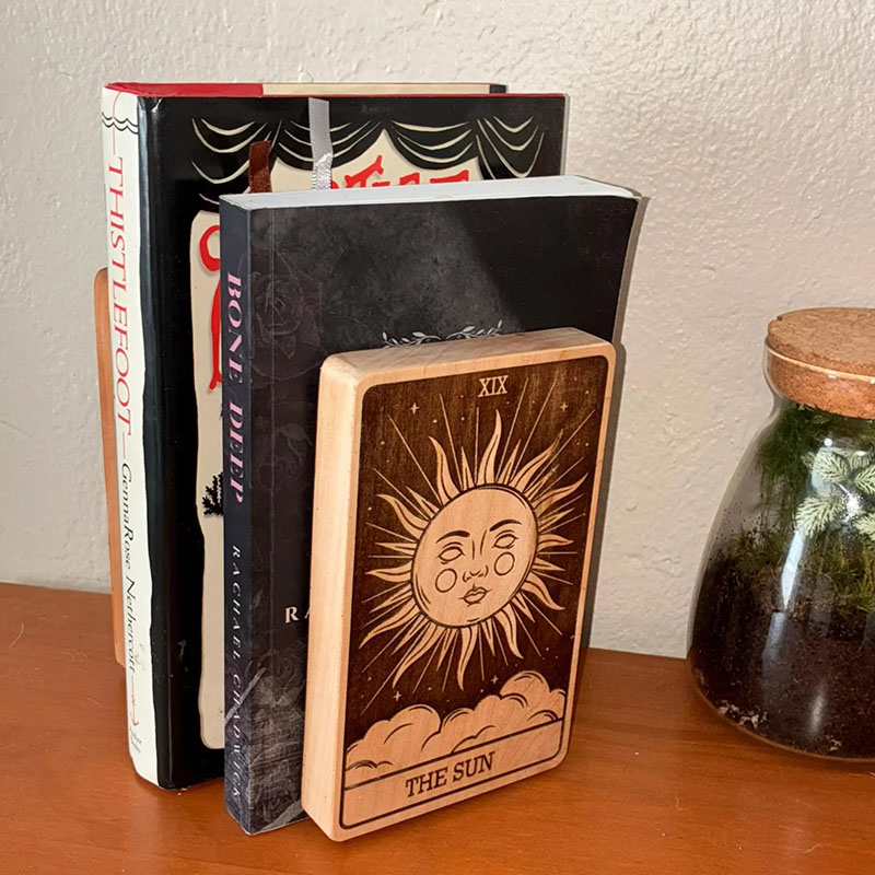 Personalized Tarot Card Bookend Pair of Two Bookends Dark Academia Decor Spiritual Home Decor for Witchy Library or Office