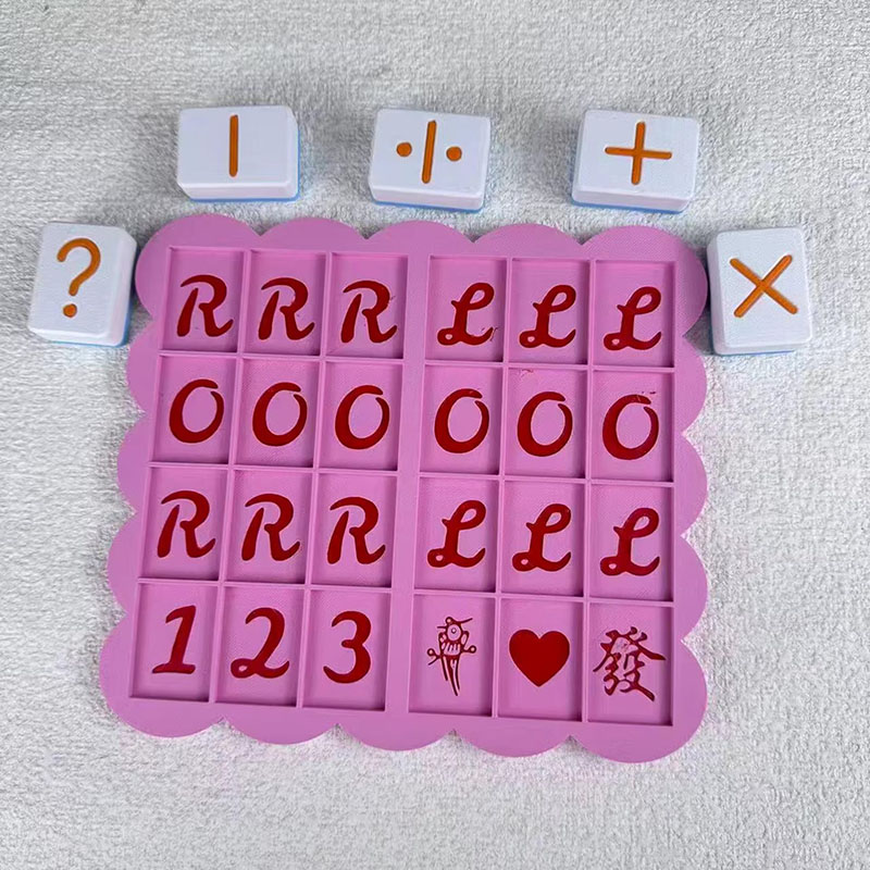 Personalized 3D Printed Mahjong Practice Board Scalloped Edge Tile Holder for Mahjong Players