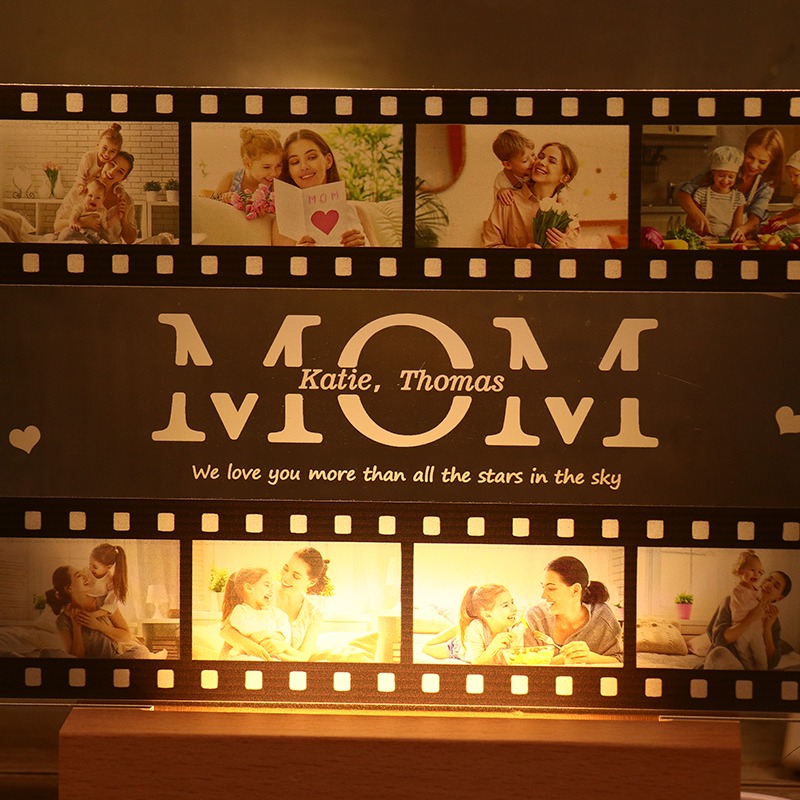 Personalized Mother's Day LED Night Light Custom with Photo and Text for Mom for Birthday Mother Day