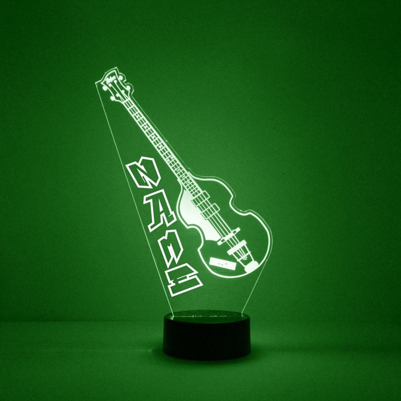 Personalized Guitar LED Night Light Music Decor Lamp Custom with Name Gift for Musicians Guitarists